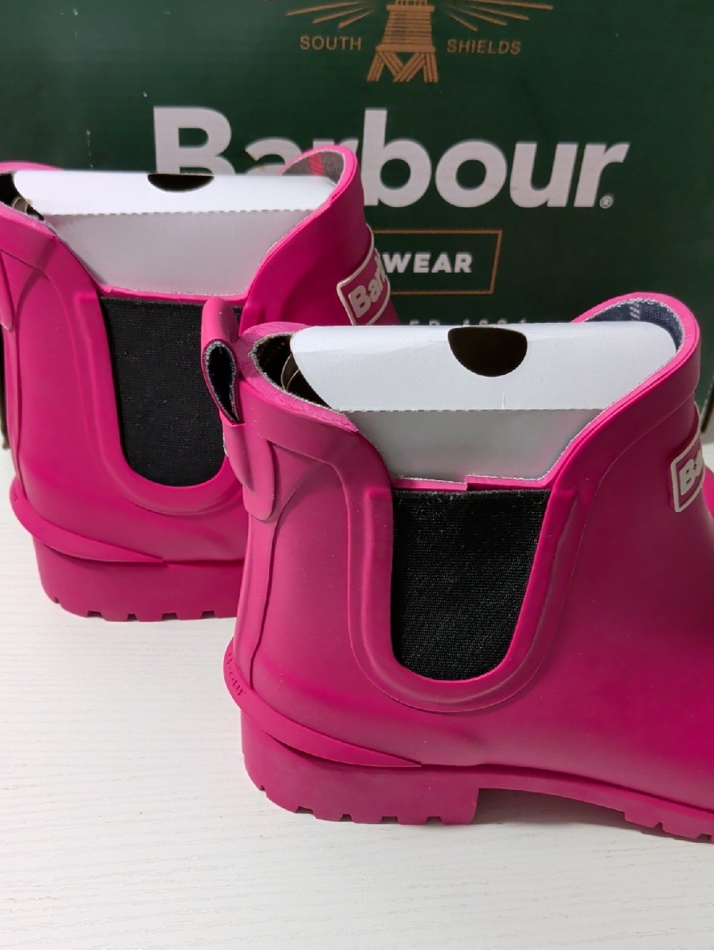 Barbour NIB Rain Boots 8 Pink - Picture 4 of 7